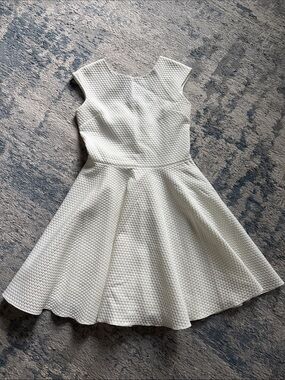 David Charles Black Label off white textured special occasion girls dress